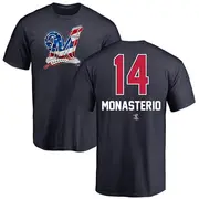 Men's Milwaukee Brewers ＃14 Andruw Monasterio Navy Name and Number Banner Wave T-Shirt