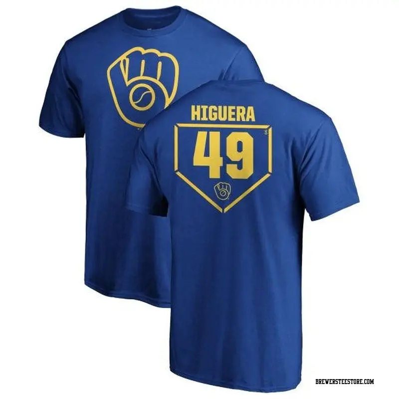 Youth Milwaukee Brewers ＃49 Teddy Higuera Royal Branded RBI T-Shirt